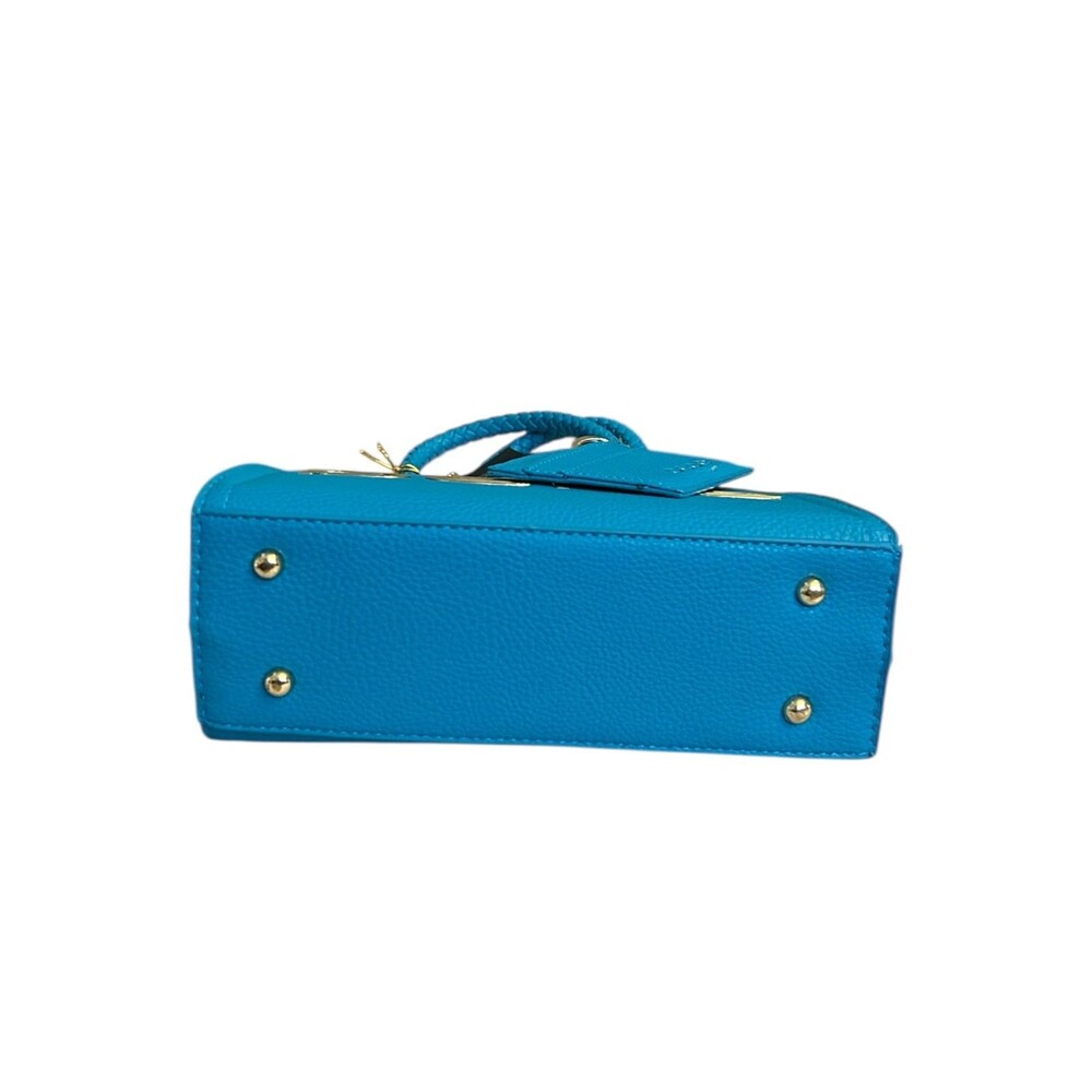 Bebe Los Angeles Fabiola Top Handle Crossbody Bag Purse Blue Card Holder NWT - Picture 5 of 7